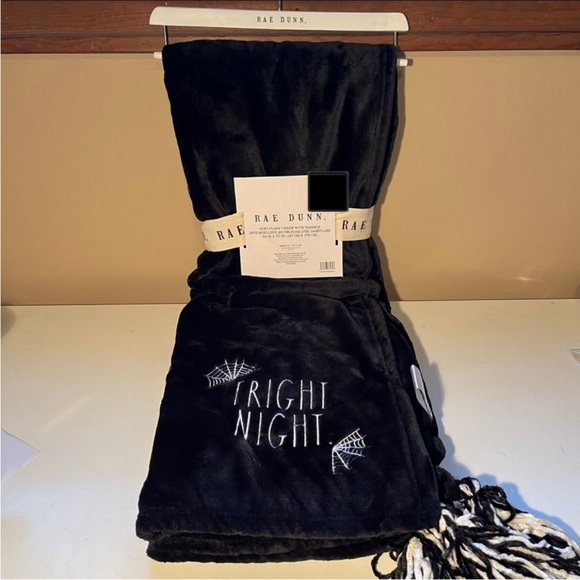 Rae Dunn Other - Rae Dunn FRIGHT NIGHT Blanket NWT Throw with Tassels